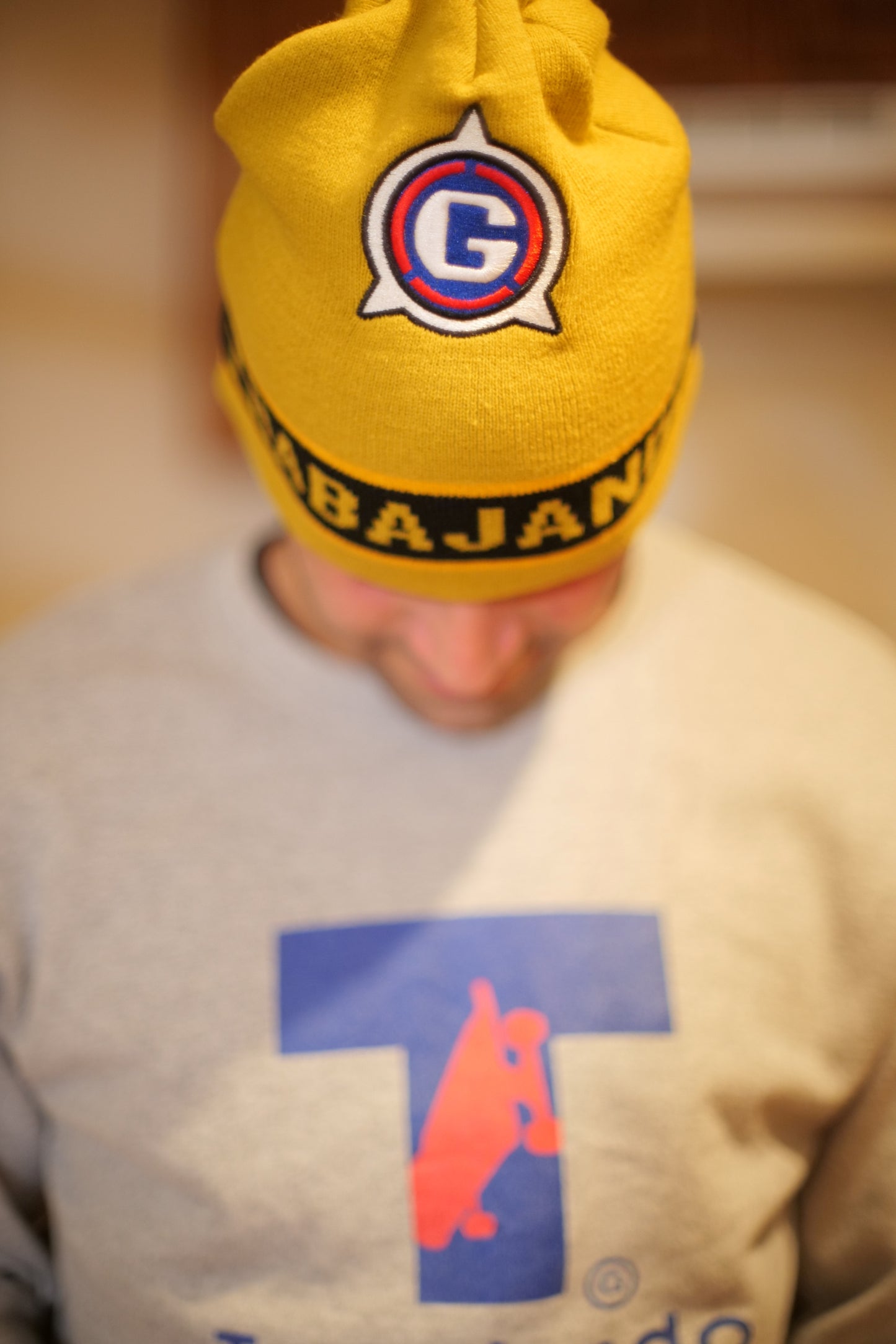 Trabajando "Construction" Yellow Jacquard & Embroidered Beanie - Trabajando Skate Apparel