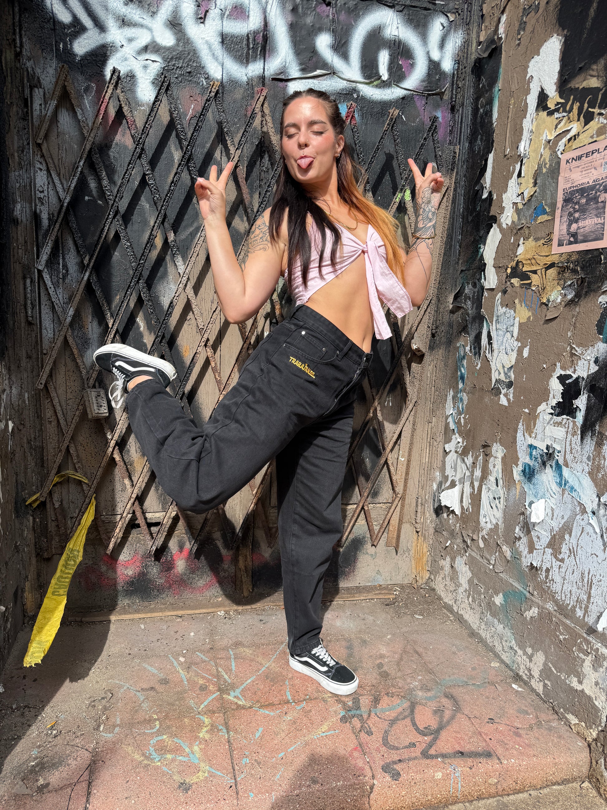 Trabajando Baggy Jeans Washed Black - Trabajando Skate Apparel