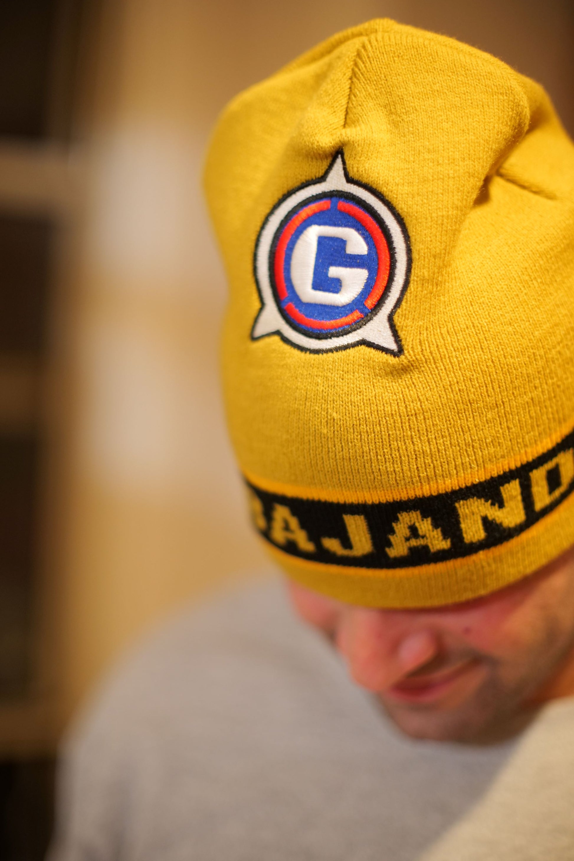 Trabajando "Construction" Yellow Jacquard & Embroidered Beanie - Trabajando Skate Apparel
