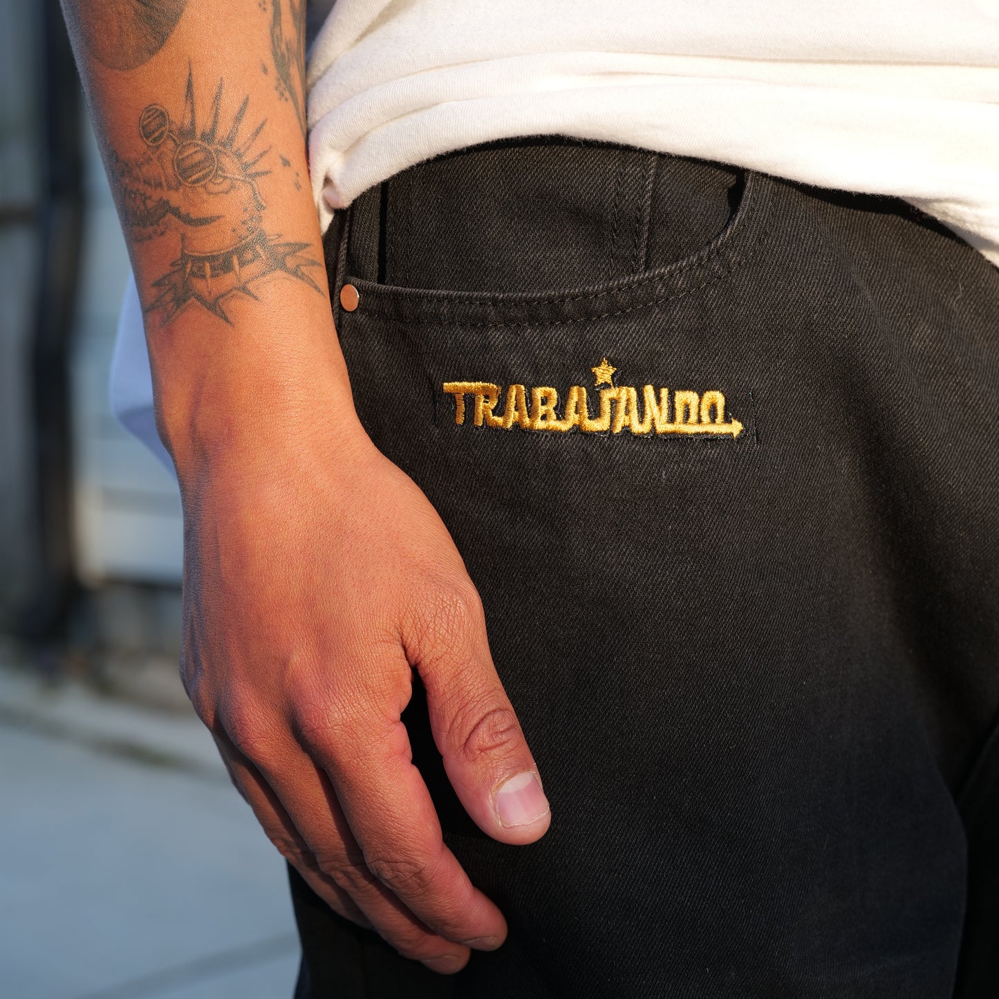 Trabajando Baggy Jeans Washed Black - Trabajando Skate Apparel