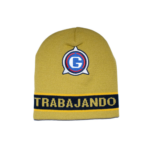 Trabajando "Construction" Yellow Jacquard & Embroidered Beanie - Trabajando Skate Apparel