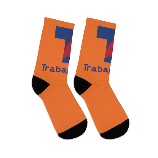 T Logo Orange Socks - Trabajando Skate Apparel