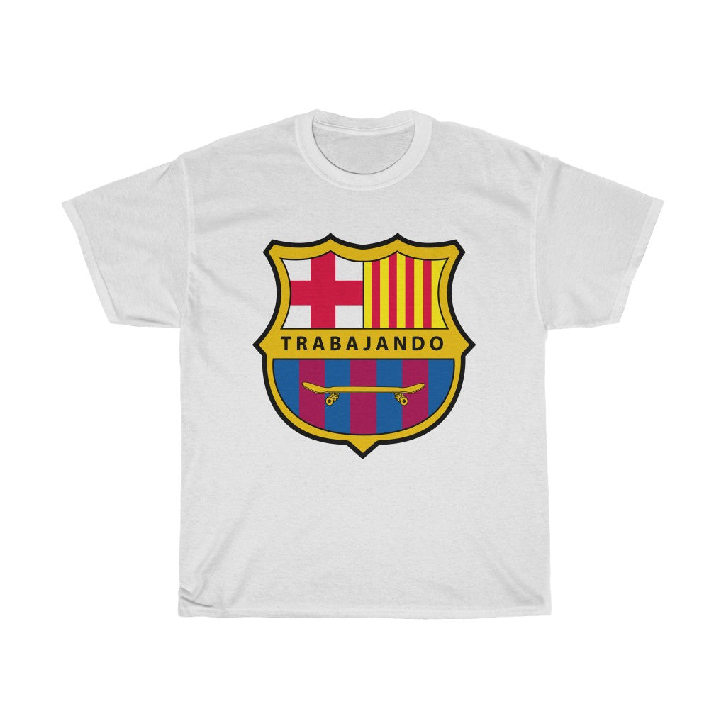 Barcelona White Tee - Trabajando Skate Apparel