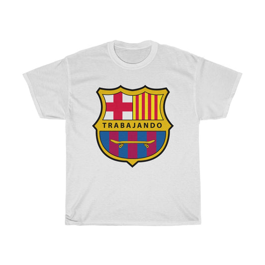 Barcelona White Tee - Trabajando Skate Apparel
