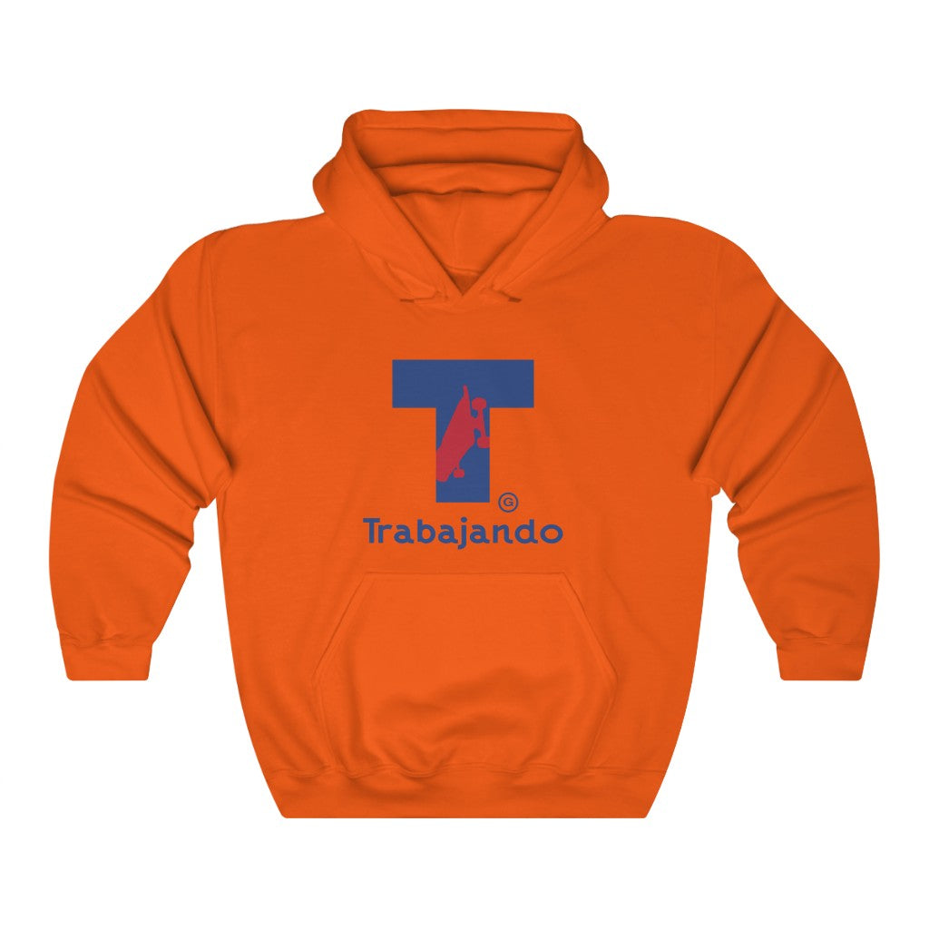 Traba T Logo Orange Hoodie - Trabajando Skate Apparel