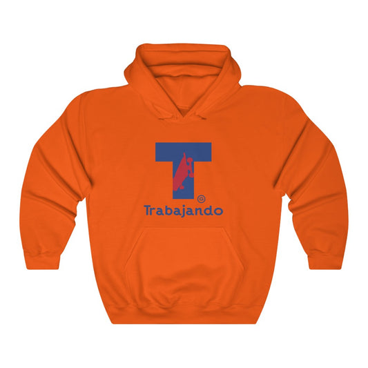 Traba T Logo Orange Hoodie - Trabajando Skate Apparel