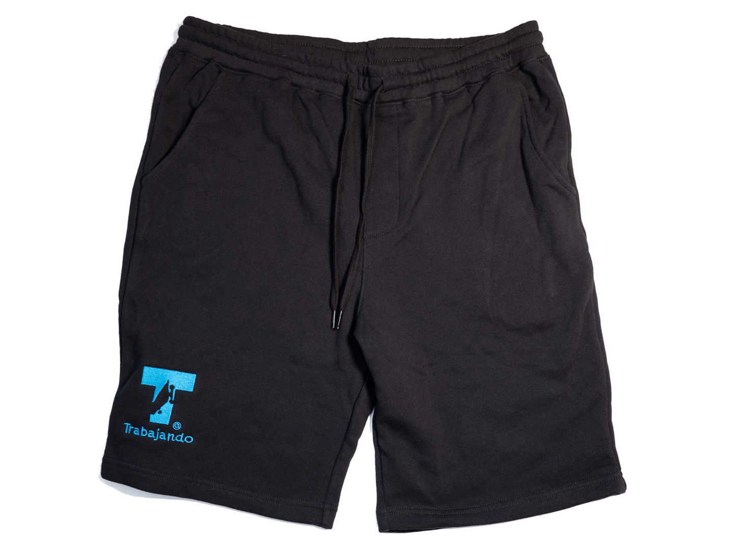 Trabajando Blue T-Logo Black Fleece Shorts