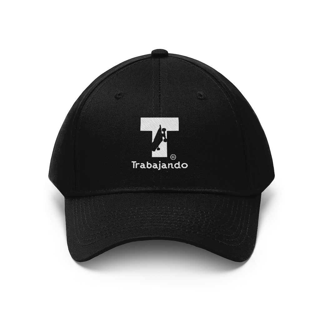 T Logo Black Twill Cap - Trabajando Skate Apparel