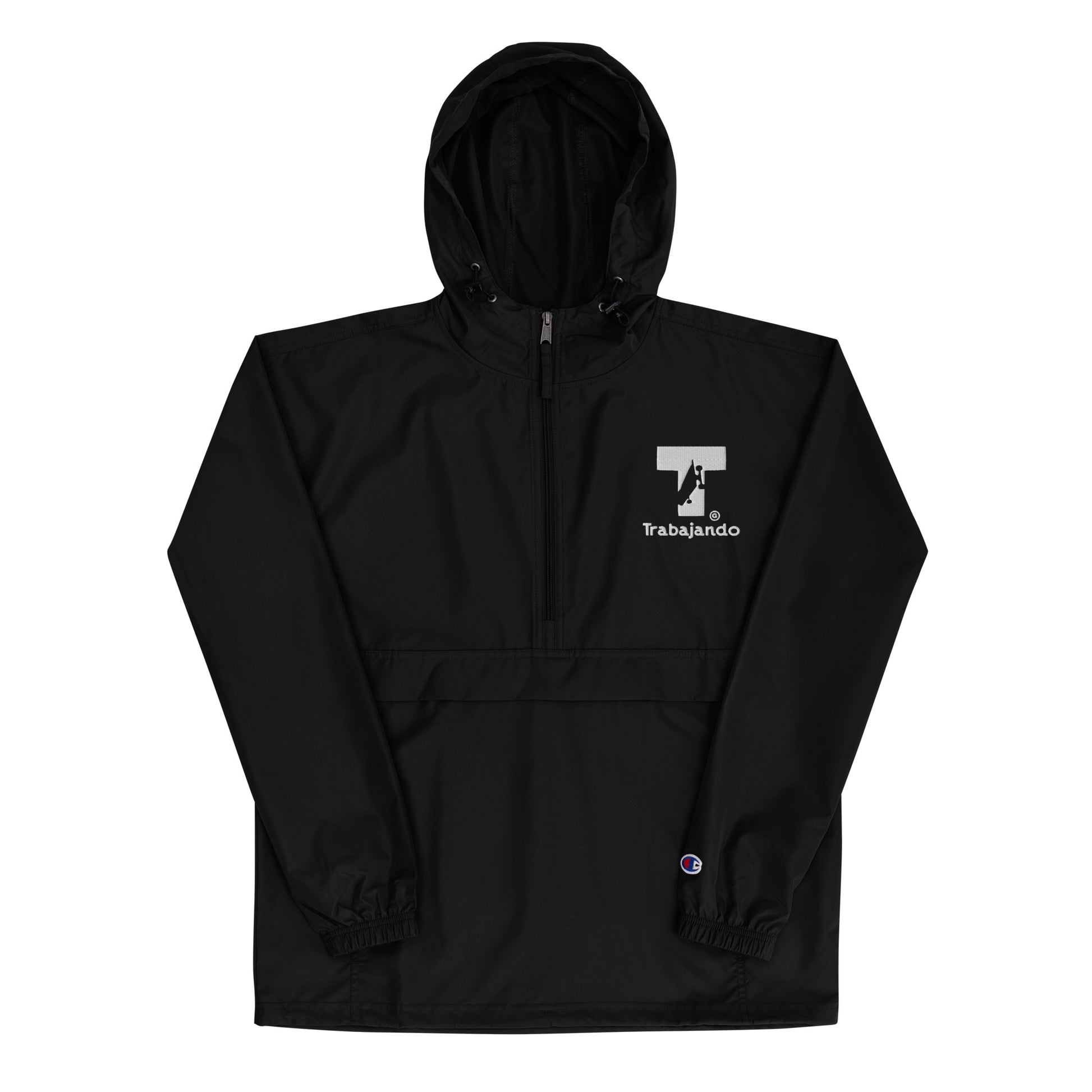 T-Logo Black Champion WIndbreaker - Trabajando Skate Apparel