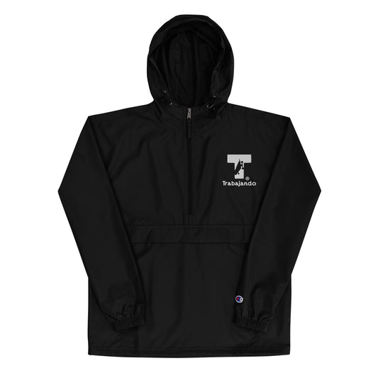 T-Logo Black Champion WIndbreaker - Trabajando Skate Apparel