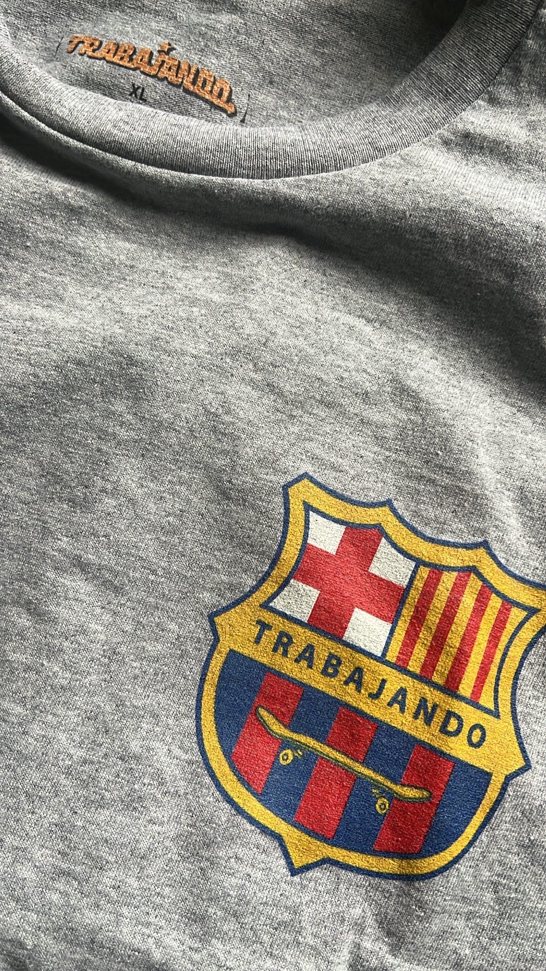 Barcelona Sport Grey Tee - Trabajando Skate Apparel